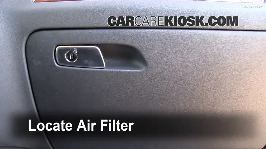 2010 Audi Q5 Premium 3.2L V6 Filtre à air (intérieur) Changement